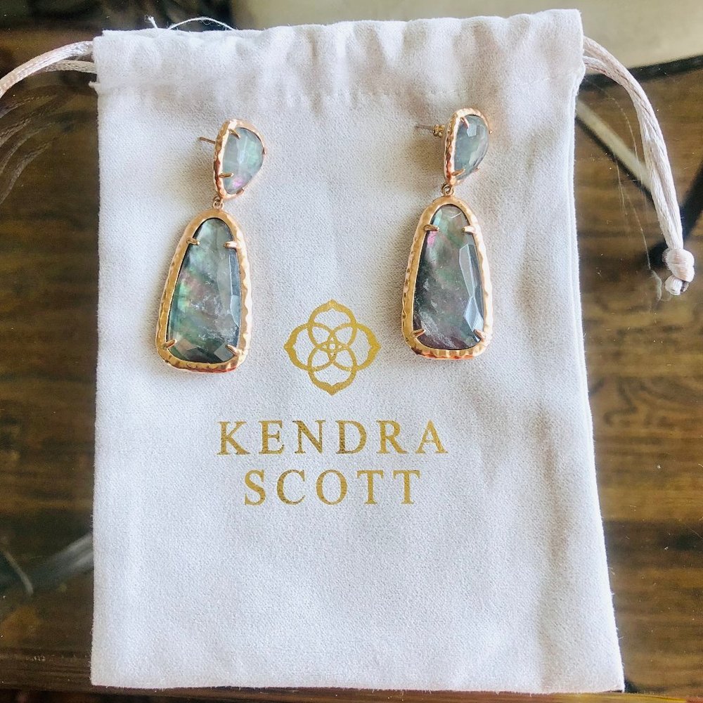 RARE Daria Statement Drop Earrings crystal gray